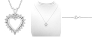 Macy's Diamond Heart 18" Pendant Necklace (1/4 ct. t.w.) in 10K Yellow Gold or 10K White Gold